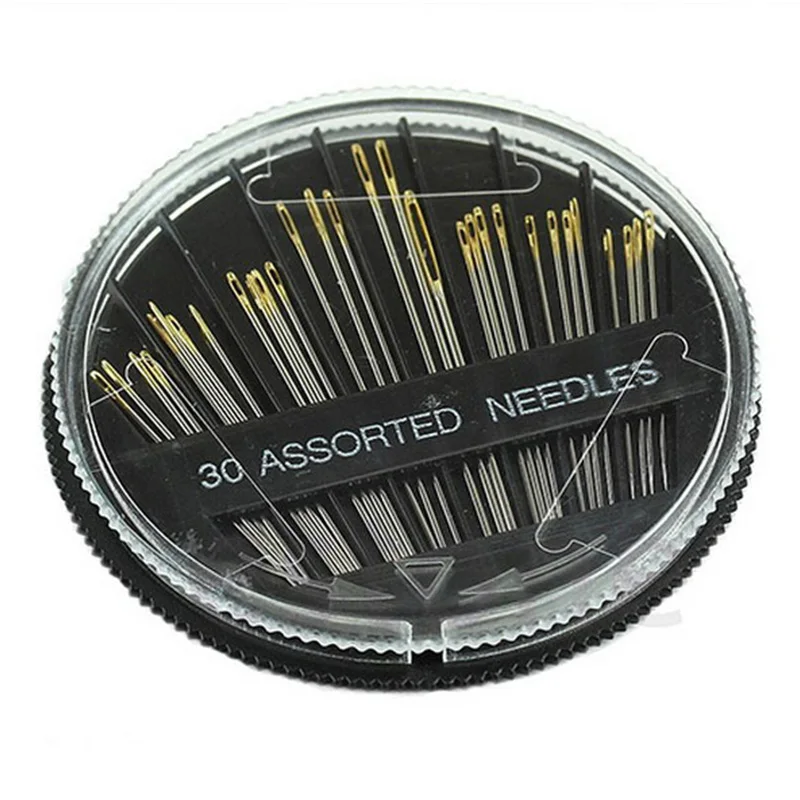 

30Pcs/set Large Leather Hand Sewing Needles Gold Eye Needle Embroidery Tapestry Home Wool DIY Sewing Accessories Disc mounted