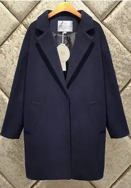 Женское пальто-кокон, Женское пальто, Женское пальто на весну и осень, тонкое шерстяное пальто из шерсти альпака, шерстяная верхняя одежда, зимняя верхняя одежда - Цвет: blue