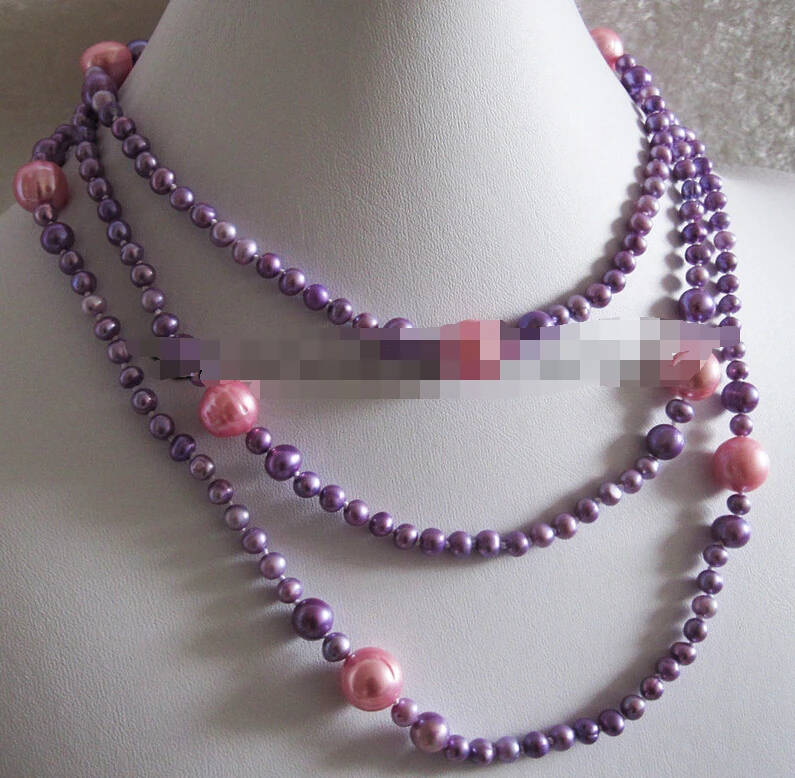 

FREE SHIPPING>>>@@ > 0767 Purple Graduated Freshwater Pearl Necklace
