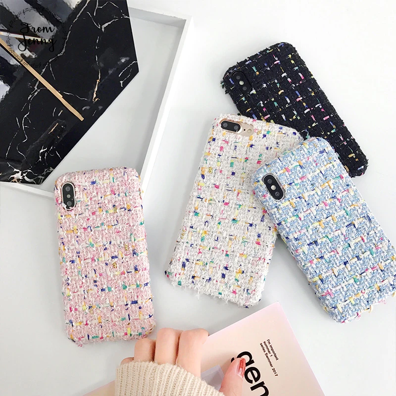 

From Jenny Woman Fabric Case Capas for iPhone 7 7plus 6s 6plus 8 8plus X Winter Soft Cover Back Phone Bags