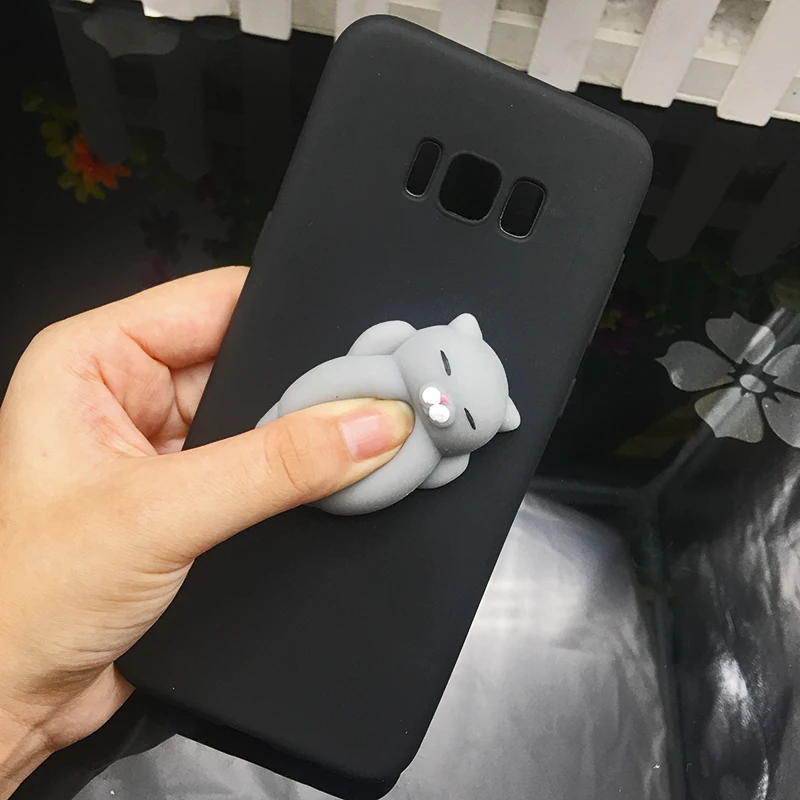 3d Squishy Cat Silicon TPU Soft Cases For Samsung Galaxy S8 S9 plus S7 S6 J3 J5 J7 2017 j510 J710 j310 A6 Candy Back phone Cover (17)