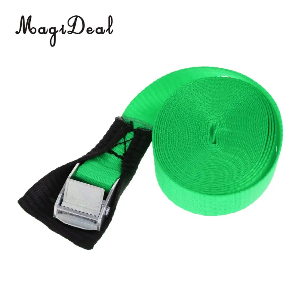 MagiDeal SUP 300cm 25mm Kayak Canoe Tie Down Strap Pack Lash Belt Metal Buckle for Dinghy Surfing Rafting Surfboard Accessory