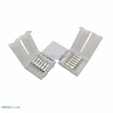 10 pçs/lote 12mm 6pin rgb + cct l tipo nenhum conector de canto de solda para rgb cct 5 em 1 led strip 6-pin conector led acessórios