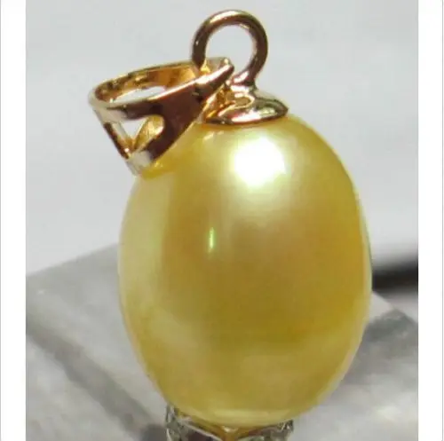 

Free shipping 9-11MM NATURAL SOUTH SEA GENUINE GOLD PEARL PENDANT 14