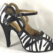 Новые женские Девушки Полосатый Атлас Сальса Бальные Танцевальные Туфли латинские танцевальные туфли Mambo танцевальные туфли