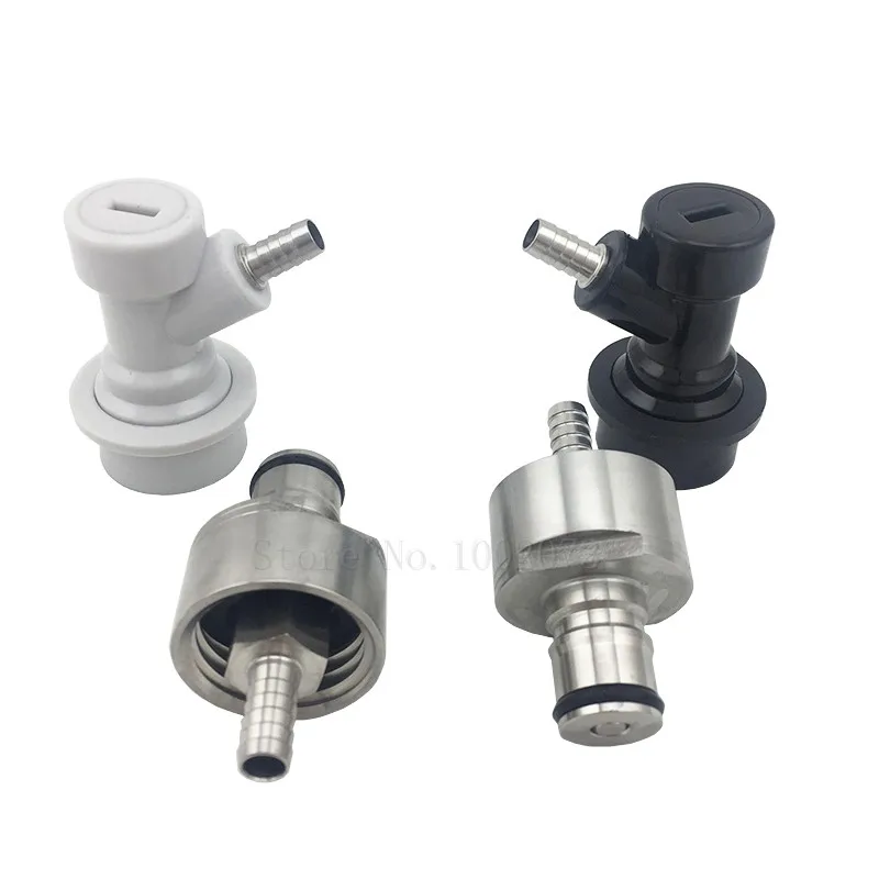 

Stainless Carbonator Cap & Corney Corny cornelius keg - Gas & Liquid Ball Lock Disconnect - 1/4"Barb