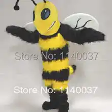 Талисман длинные волосы люкс пчела талисман костюм Взрослый размер Hornet пчела Mascotte наряд костюм со шлемом Хэллоуин костюм