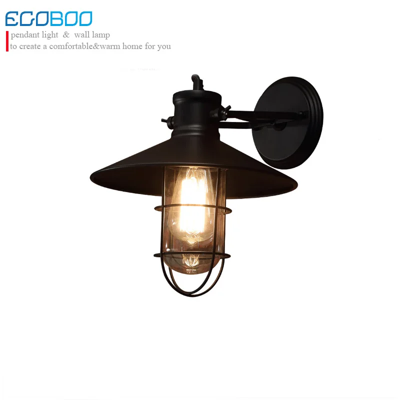 American style Loft Industrial Creative Iron Wall Lamp indoor Restaurant/ Bedroom bedside Lighting /Edison light bulb