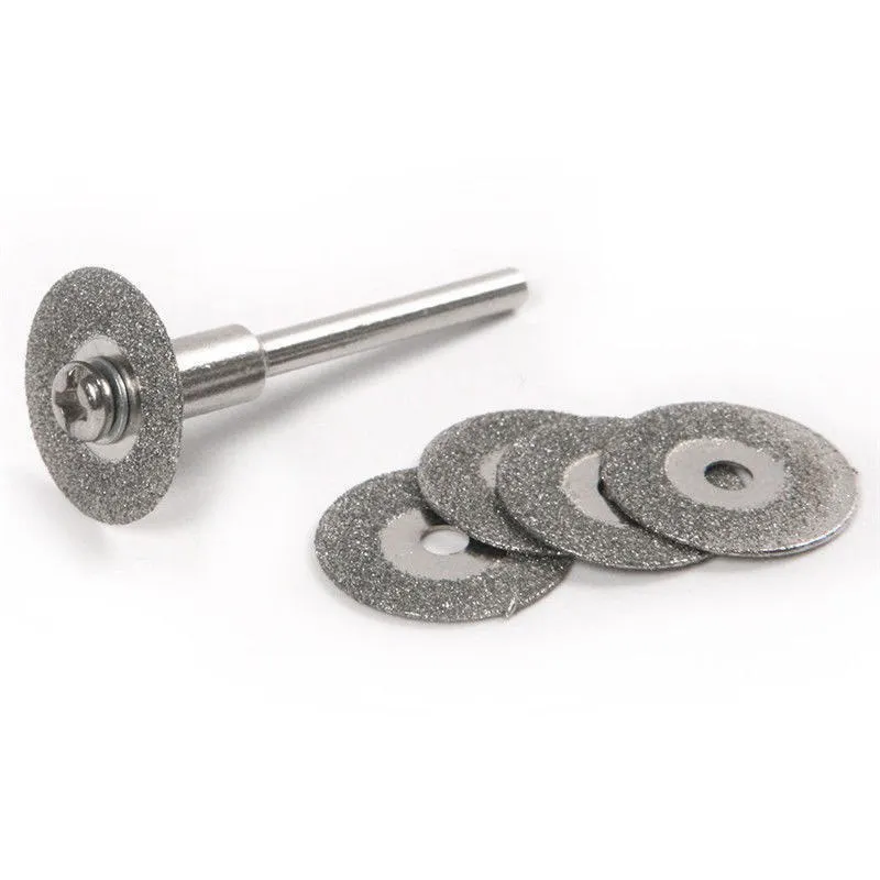 Lots 5 PCS 22mm Emery Diamond Cutting Blades Drill Bit +1 Mandrelin