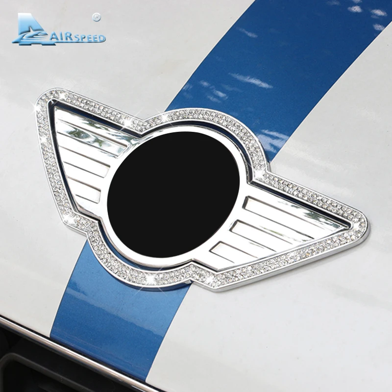

AMBERMILE Diamond Car Front Logo Frame Stickers Rear Trunk Emblem Stickers for Mini Cooper F54 F55 F56 R60 R61 F60 Accessories