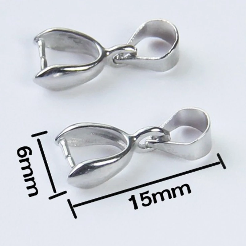 

Charm Pendant Bails Clasps Double Connector Pinch Clips Components DIY Accessory t42