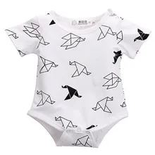 New Organic Newborn Girls Boy Origamibirds Rompers Jumpsuit 1PCS Baby Clothes