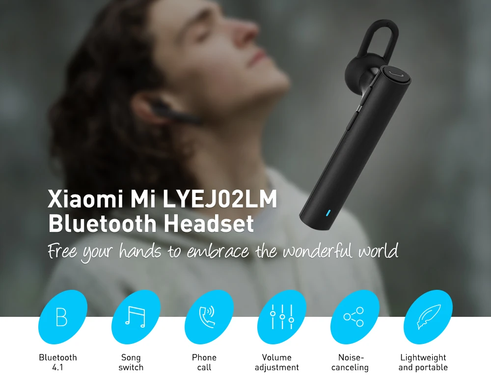 Xiaomi mi, Bluetooth 4,1, гарнитура, беспроводная, молодежная версия, наушники Xiao mi, Handsfree, наушники со встроенным mi c earplug