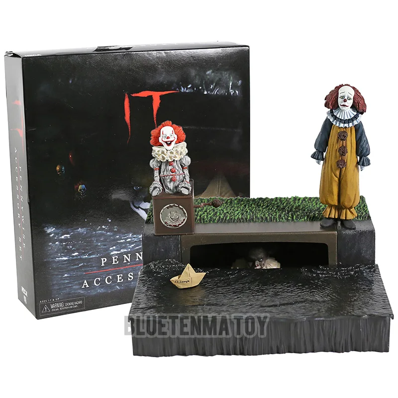 

NECA Horror Movie Stephen King's It Pennywise joker clown Classic sewer scene Pennywise Accessory Set PVC Action Figure Toy