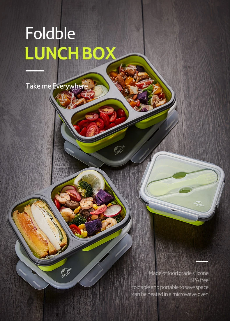 Складные силиконовые коробки для еды NatureHike портативный наружный для пикника запечатанный сохранение пищи контейнер для еды пищевого здоровья