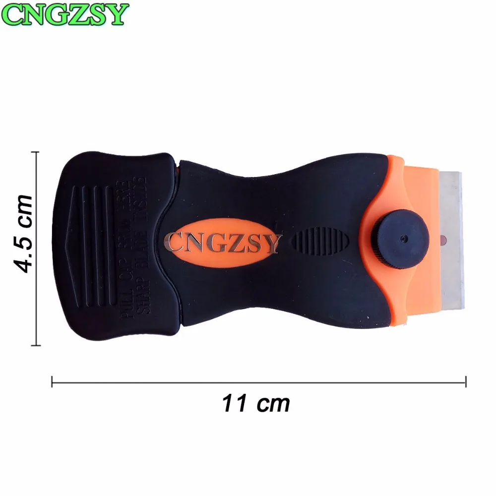 CNGZSY Auto Sticker Label Glue Scraper Carbon Steel Razor Blade Glass Window Clean Spatula Car Vinyl Wrap Film Squeegee E12+1M