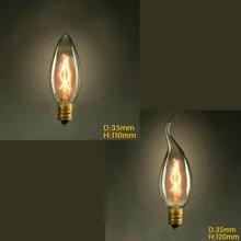 40 Вт C35 винтажные edison лампы накаливания 220-240 В E14 Античная Эдисон лампа