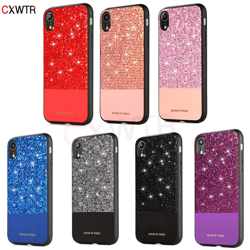 

Luxury Glitter Bling Silicon Phone Case For iPhone 8 7 6 6s Plus Back Cover Case on the For iPhone X XR XS Max Case Coque