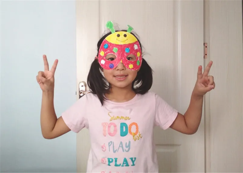  Happyxuan 2 packs (16 designs) Kids DIY Graffiti Masks for Coloring Painting Kindergarten Art Craft - 32850065094