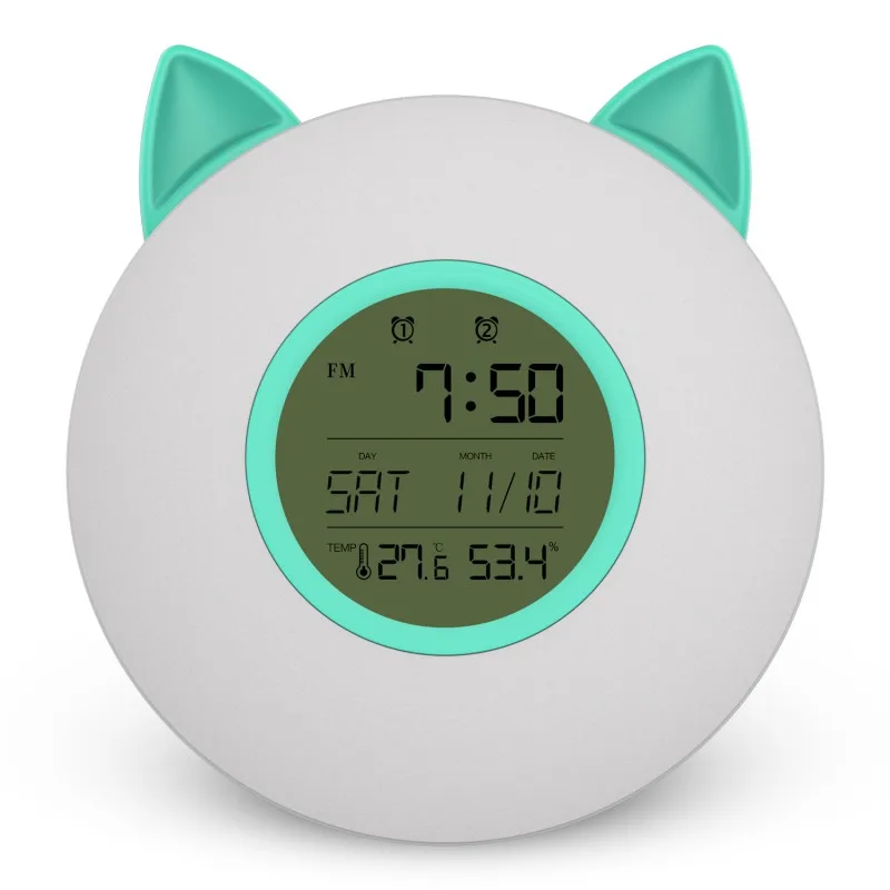 

Dropshipping Wake Up Light Alarm Clock Sunrise/Sunset Simulation Digital Clock With FM Radio Light Sounds Function Touch Control
