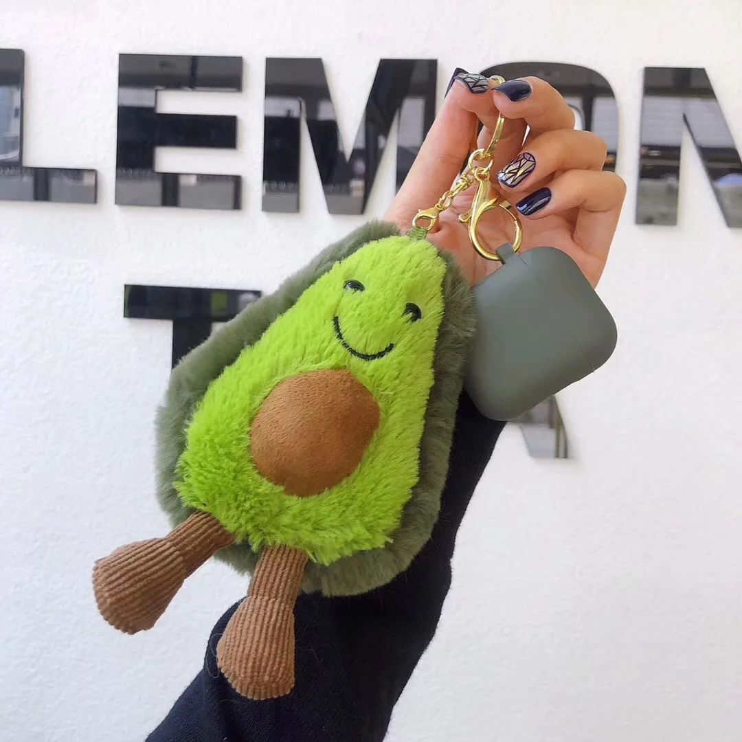 

For AirPods case with Avocado Puppet key ring Cartoon luxury Hanging ornament Silicone Case Wireless Earphone Cover For Airpods2