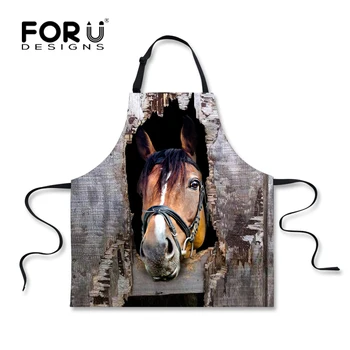 

Fashion Vintage Women's Girl Kitchen Bib Apron Designer Crazy Horse Chef Cooking Apron Beautiful Restaurant Bar Cafe Aprons