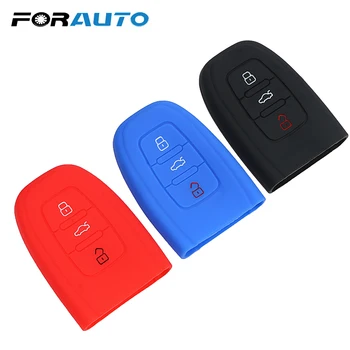 

Car Key Case Shell Car Key Protector Key Bag Cover Silicone Replacement 3 Buttons for Audi B9 R8 Q7 Q5 Q3 A4 A6 Auto Accessories