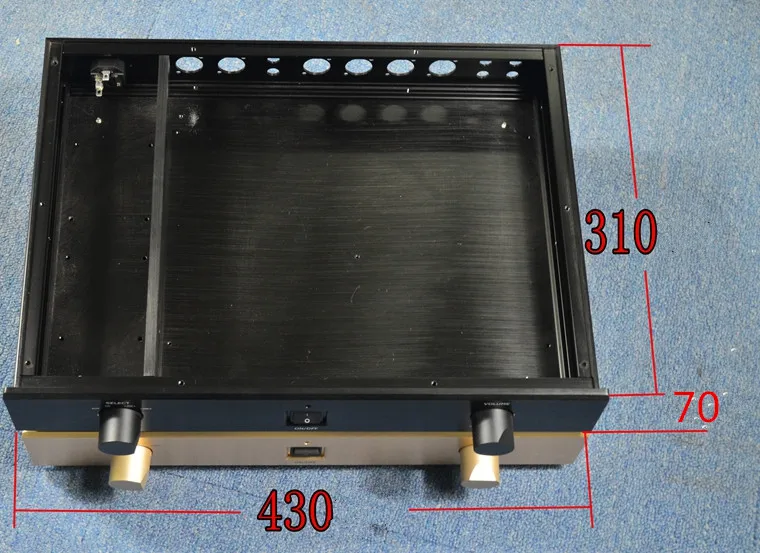 PASS1.7 предусилитель Шасси Полный Алюминий Мощность усилители домашние случае DIY HIFI в виде ракушки(430*70*310 мм
