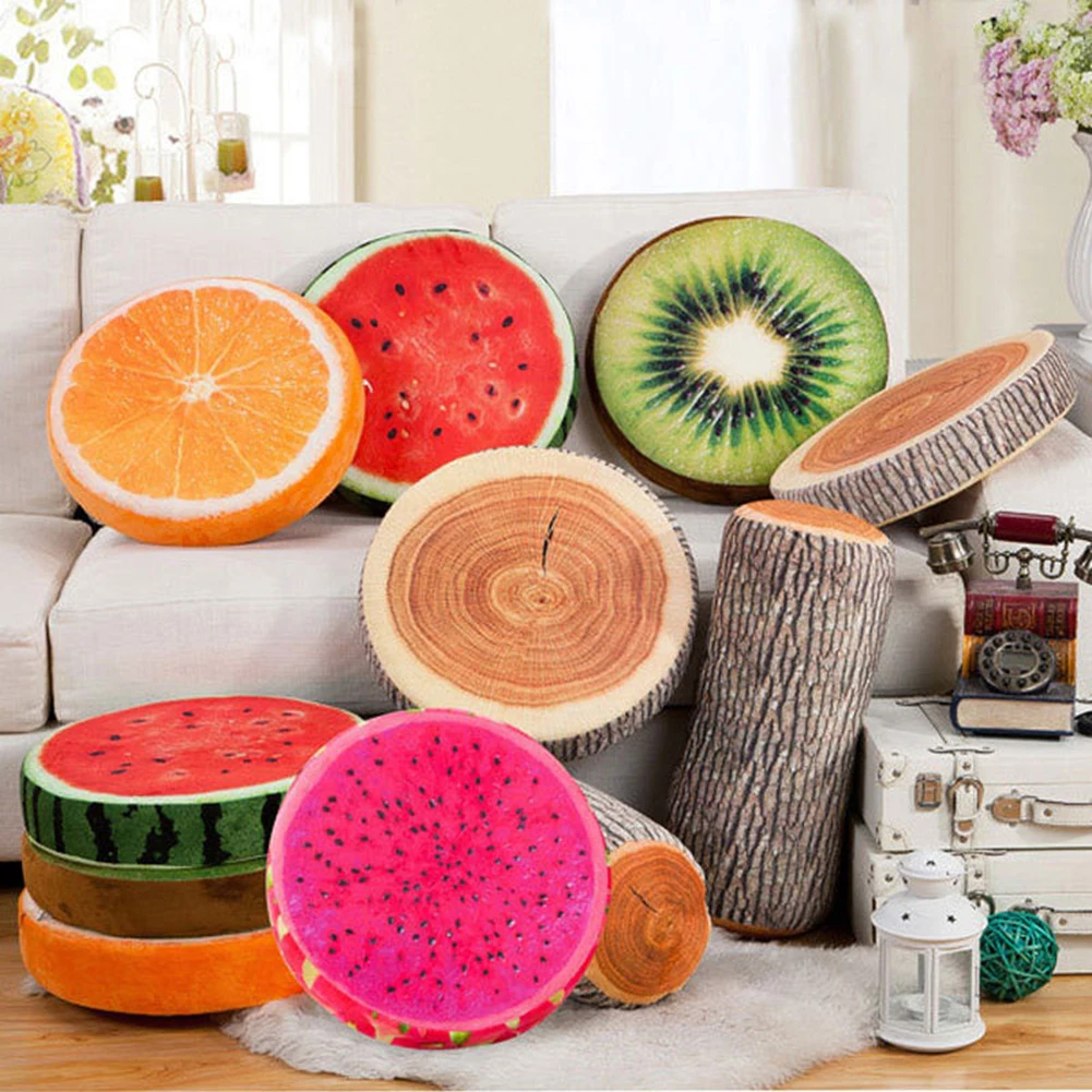 

Lemon Pitaya Fruit Small Cute Plush Pillow Warm Seat Cushion 3D Fruit Chair Decorative Cushions Creative Gift