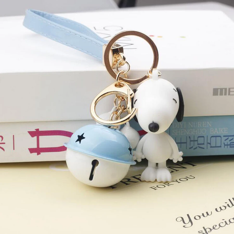Cute Peanuts Cartoon Figure Snoopying Dog Little Bells Keychain For