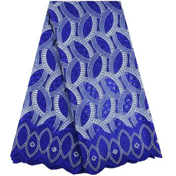 

Best Selling Blue Swiss Voile Lace Fabric 2019 High Quality Lace African Cotton Lace Fabric Nigerian Wedding Party Dresses S1597