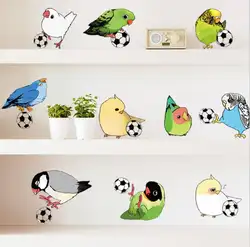 Cute Birds игры футбольных мячей настенные Стикеры для мальчиков Спальня двери Home Decor