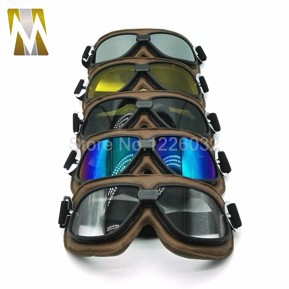 Новое поступление Второй мировой войны винтажные мотоциклетные очки Пилот защитные очки для мотоциклов Ретро струйные очки для шлема 5 цветов линзы