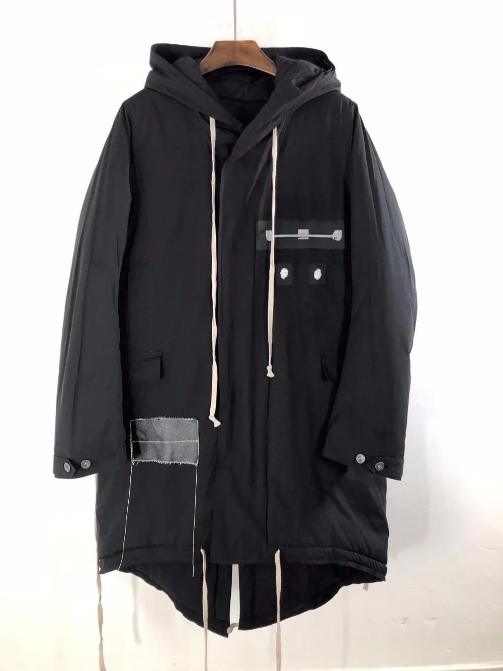 Owen seak Men Parker Coats Jackets Gothic Style Men's Clothing Trench Winter Women Dust Coats Jackets Windbreaker Black Size XL