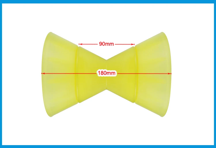 Amarrar para Baixo Final Amarelo Poli Uretano Arco Rolo Parar Rolos Barco Reboque Marinho Orelhas 1 - 2 Parafuso Iate Acessórios 3 Final amarelo poli uretano arco rolo parar