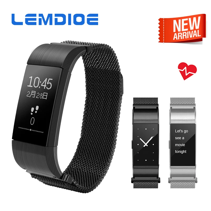LEMDIOE S18 Bluetooth Smart Band Support Heart Rate Blood Pressure Monitor Smart Wristband Waterproof Bracelet for