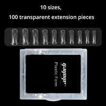 Yayoge гвоздь накладные ногти 100 шт 10 Размер инструменты для ногтей полигель лак расширение Французский маникюр многоразовый набор для акрило...(China)