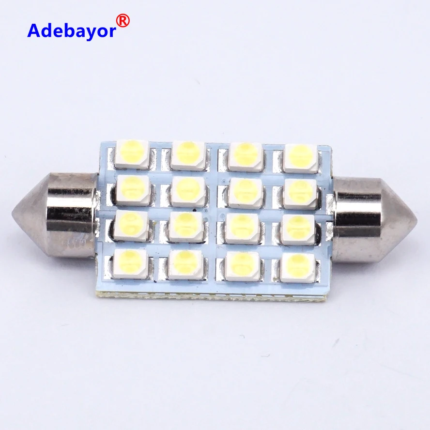100 шт. 41 мм 16 SMD Белая купольная гирлянда светодиодный светильник лампа