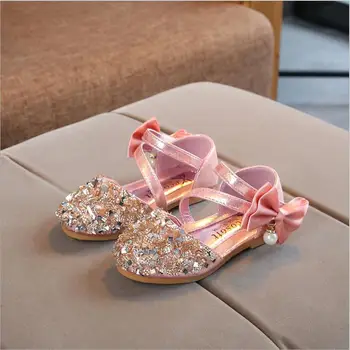 

Girls Princess Shoes With Flower Baby Children Party Shoes Rhinestone For Patent Leather Girls Shoes 2-11 Years old