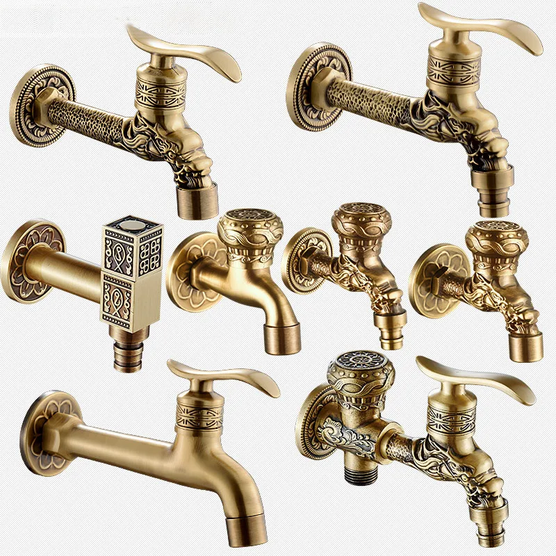 

antique European washing machine faucet mop pool faucet lengthened nozzle quick open single cold 46-minute faucet