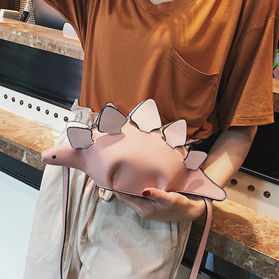 

Ins New Cartoon Dinosaur Women Shoulder Messenger Bag Designer Hit Color Cute Girl Mini Shoulder Bag High Quality Clutch Mochila