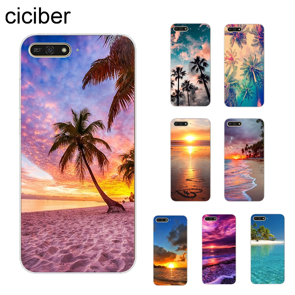

ciciber Hawaii Summer Beach Ocean Sky Cover For Huawei Y9 2019 Y9 2018 Y7 Prime Y6 2018 Y6 Pro 2017 Y5 2017 Phone Case Soft TPU