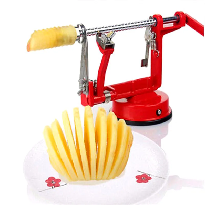 1PC Manual Stainless Steel Sweet Potatoes Machine Potato Slicer Potato Spiral Cutter DIY Potato Chips For Kitchen Tool