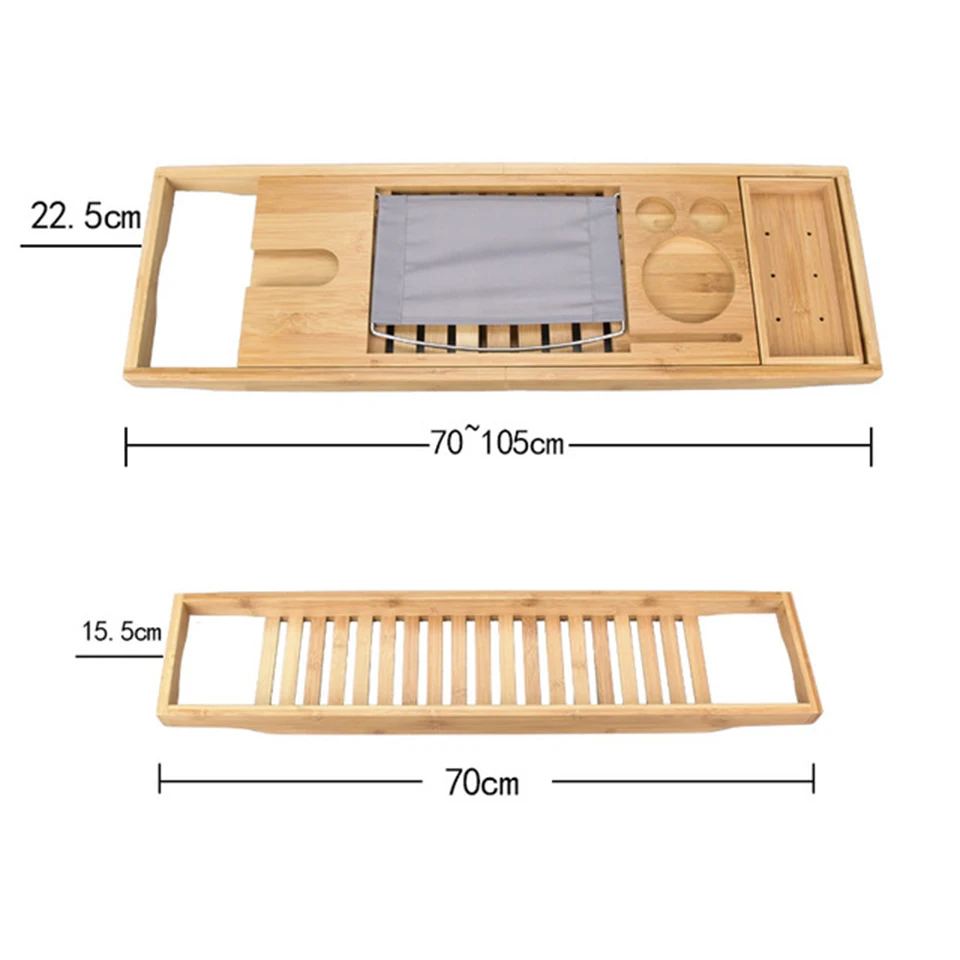 Выдвижной бамбуковый поднос для Ванной Caddy, поднос для ванной, деревянные стойки для ванной комнаты, регулируемый деревянный поднос для ванной/мост/полка, Органайзер