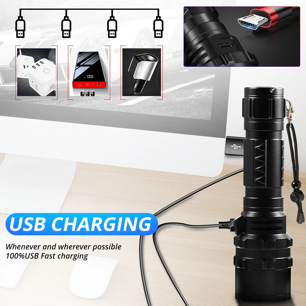 80000LM XHP50.2 مصباح ليد جيب Xlamp الألومنيوم الصيد L2 للماء مصباح شعلة زوومابلي الفانوس استخدام 18650 26650 بطارية 80000LM XHP50.2 مصباح ليد جيب Xlamp الألومنيوم الصيد L2 للماء مصباح شعلة زوومابلي الفانوس استخدام 18650 26650 بطارية