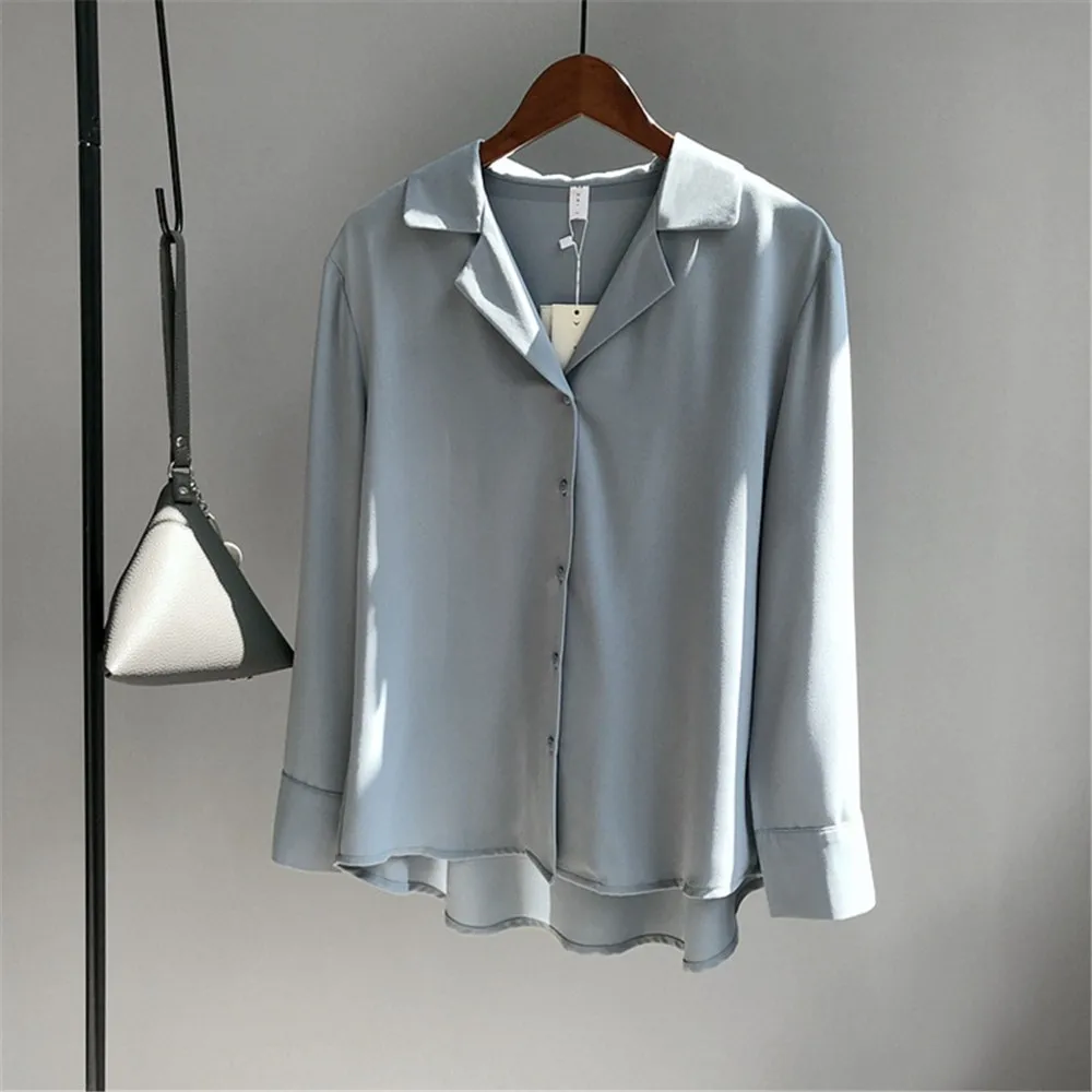 High Quality Blouse Ladies Chiffon Office Career Shirts Tops 2018 Fashion Long Sleeve Blouses Femme Blusa Formal Office Blouse (9)