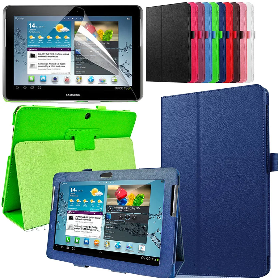 

For Samsung Galaxy Tab 2 10.1-inch P5100 P5110 P5113 Stand Case Cover Flip Tab Tablet PC Fashion leather Sofe +screen Protector