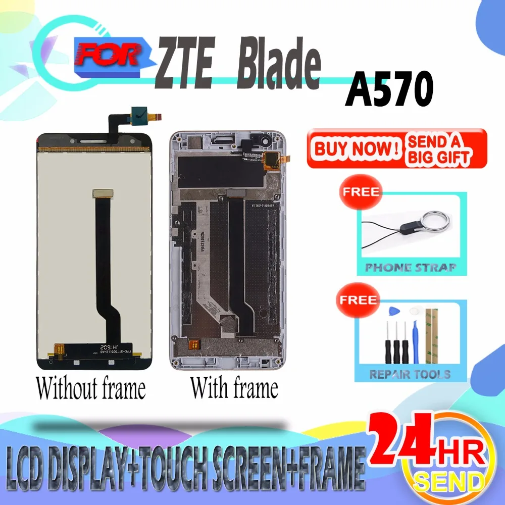 

SZHAIYU LCD For ZTE Blade A570 T617 A813 LCD Display + Touch Screen Digitizer Assembly Replacement With Free Tools