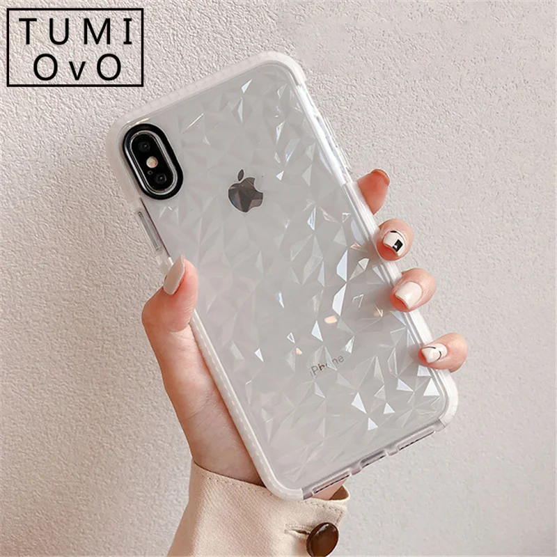 Роскошный геометрический 3D утолщенный прозрачный мягкий чехол из ТПУ с
