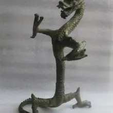 Высота 23,5 см*/Изысканная медная китайская стоящая Статуэтка дракона